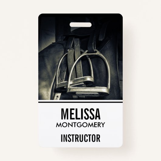 銀スタイリッシュのスターラップオンイングリッシュライディングサドル バッジ (正面)