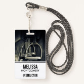 銀スタイリッシュのスターラップオンイングリッシュライディングサドル バッジ (裏面ランヤード)