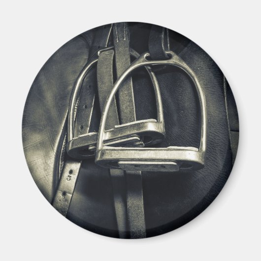 銀スタイリッシュのスターラップオンイングリッシュライディングサドル マグネット (正面)