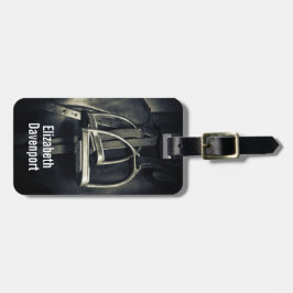 銀スタイリッシュのスターラップオンイングリッシュライディングサドル ラゲッジタグ