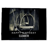 銀スタイリッシュのスターラップオンイングリッシュライディングサドル ラージペーパーバッグ (裏面)