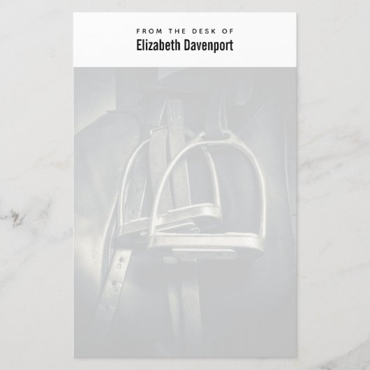 銀スタイリッシュのスターラップオンイングリッシュライディングサドル 便箋 (正面)