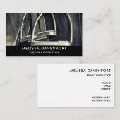 銀スタイリッシュのスターラップオンイングリッシュライディングサドル 名刺 (正面/裏面)