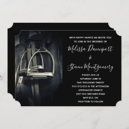 銀スタイリッシュのスターラップオンイングリッシュライディングサドル 招待状