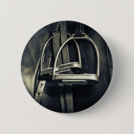 銀スタイリッシュのスターラップオンイングリッシュライディングサドル 缶バッジ