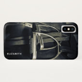 銀スタイリッシュのスターラップオンイングリッシュライディングサドル Case-Mate iPhoneケース (裏面(横))