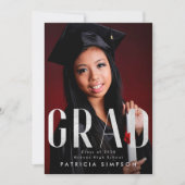 銀スタイリッシュはっきりした灰色フォイルGRAD写真 案内状 (正面)