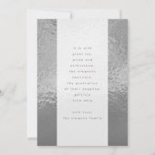銀スタイリッシュはっきりした灰色フォイルGRAD写真 案内状 (裏面)