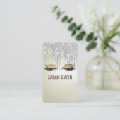 銀スタイリッシュグリッターが睫毛を滴らせる 名刺 (スタンド正面)