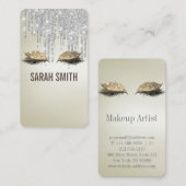 銀スタイリッシュグリッターが睫毛を滴らせる 名刺 (正面/裏面)