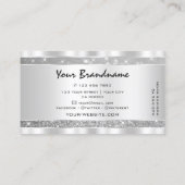 銀スタイリッシュグリッタースきらめくターズ目キャッチャー 名刺 (裏面)