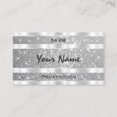 銀スタイリッシュグリッタースきらめくターズ目キャッチャー 名刺 (正面)