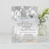 銀スタイリッシュグリッタードリップバルーン甘い16 招待状 (スタンド正面)