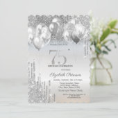 銀スタイリッシュグリッタードリップバルーン75th 招待状 (スタンド正面)