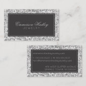 銀スタイリッシュグリッタープロフェッショナル 名刺 (正面/裏面)