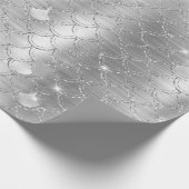 銀スタイリッシュグリッターマーメイドフィッはかりで測トパターン ラッピングペーパー (角)