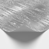 銀スタイリッシュグリッターワイルドタイガーストライプパタン ラッピングペーパー (角)