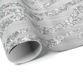 銀スタイリッシュグリッターワイルドタイガーストライプパタン ラッピングペーパー (ロールコーナー)