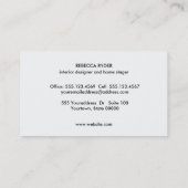 銀スタイリッシュストライプのとリネンのベージュ 名刺 (裏面)