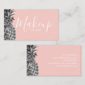 銀スタイリッシュパイナップルの化粧師 名刺 (正面/裏面)