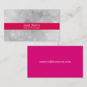 銀スタイリッシュモダントレンディーイベントプランナー 名刺 (正面/裏面)