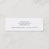 銀スタイリッシュモダンフェイクセイン スキニー名刺 (裏面)