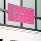 銀スタイリッシュ卒業標識 横断幕 (ビルの外側)