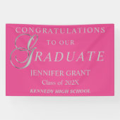 銀スタイリッシュ卒業標識 横断幕 (横)