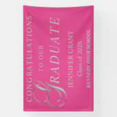 銀スタイリッシュ卒業標識 横断幕 (縦)