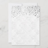 銀スタイリッシュ紙吹雪点 | ホワイト招待状 招待状 (裏面)
