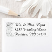 銀スタイリッシュ紙吹雪点 |白い背景 ラベル (インサイチュ)