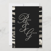 銀スタイリッシュ結婚・黒ゼブラ縞模様 招待状 (裏面)