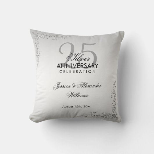 銀スタイリッシュ賞25結婚周年記念 クッション (正面)