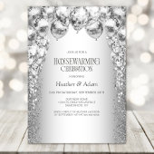 銀スタイリッシュ風船引っ越し祝いパーティーパーティー 招待状