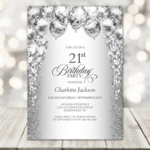 銀スタイリッシュ風船21歳の誕生日パーティー