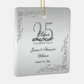 銀スタイリッシュ飾25結婚周年 セラミックオーナメント (右)