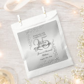 銀スタイリッシュ飾25結婚周年 フェイバーバッグ (クリップ留めされた状態)