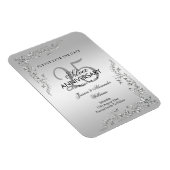 銀スタイリッシュ飾25結婚周年 マグネット (右側)