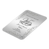 銀スタイリッシュ飾25結婚周年 マグネット (左側)