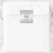 銀スタイリッシュ飾40歳の誕生日パーティー スクエアシール (バッグ)