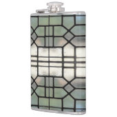 銀ステンドグラス窓デザイン>スキットル フラスク (左)