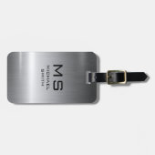 銀ステンレス鋼の金属ラゲージタグ ラゲッジタグ (正面横)