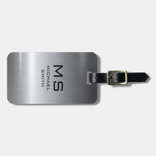 銀ステンレス鋼の金属ラゲージタグ ラゲッジタグ (正面横)