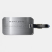 銀ステンレス鋼の金属ラゲージタグ ラゲッジタグ (裏面横)
