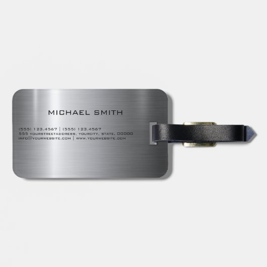 銀ステンレス鋼の金属ラゲージタグ ラゲッジタグ (裏面横)