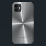 銀ステンレス鋼プリント iPhone 11 ケース<br><div class="desc">銀ステンレス鋼メタリックイメージ。購入する前に「エリザベス」を取り外し/変更する。デザインは他の製品で利用可能。</div>