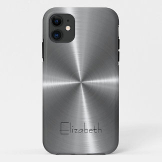 銀ステンレス鋼プリント iPhone 11 ケース