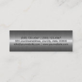 銀ステンレス鋼メタルルック スキニー名刺 (裏面)