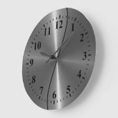 銀ステンレス鋼メタルルック ラージ壁時計 (傾斜)