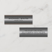 銀ステンレス鋼メタルルック#5 スキニー名刺 (正面/裏面)